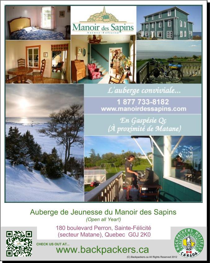 Auberge De Jeunesse Du Manoir, 180 Boulevard Perron, Ste-Félicité ...