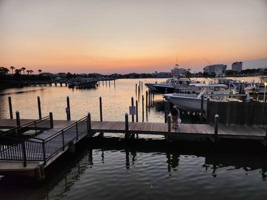 Sunset over the dock