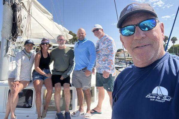 Another wonderful family learning to Sail on a catamaran with Captain Richard