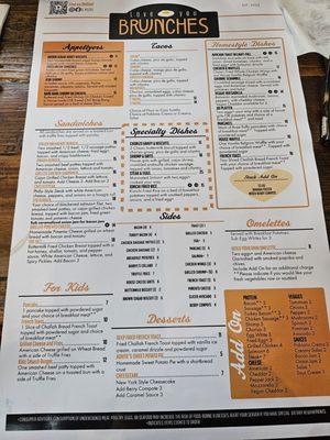 Menu side 1