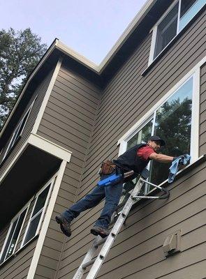 Window Washing inside and out.  Including window screens if requested.
