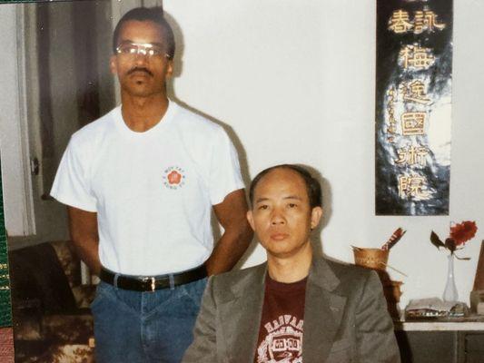 A picture of Thornton with Grandmaster Moy Yat.
