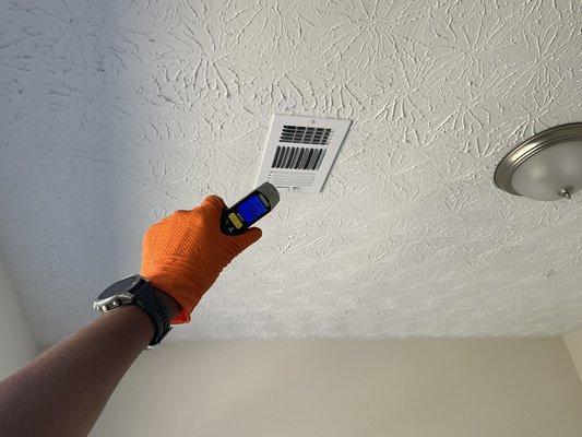 We check temps at registers - to ensure proper temps and airflow