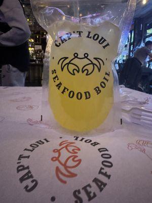 Watered down lemonade (extra for pouch placement)