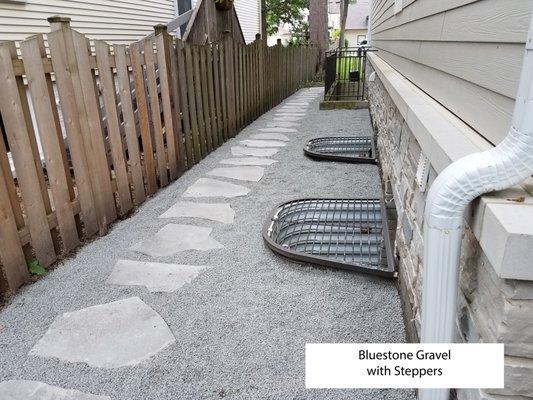 Bluestone gravel with steppers