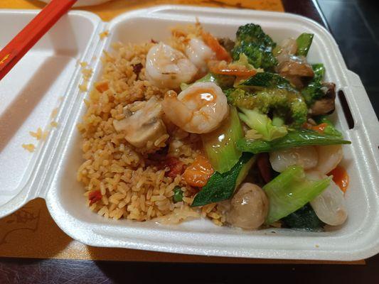 Shrimp w Mixed Vegetables Lunch Special