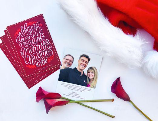 Our Christmas cards for ALL our amazing clients! Did you know our President's daughter helped hand-sparkle each one? We appreciate you!