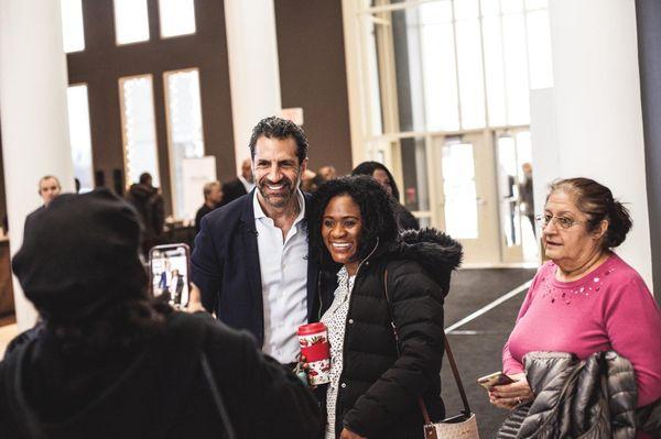 Pastor Gregory Greeting people after service