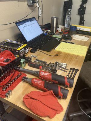 Staying organized when I work, this was an on-site repair for a customer.