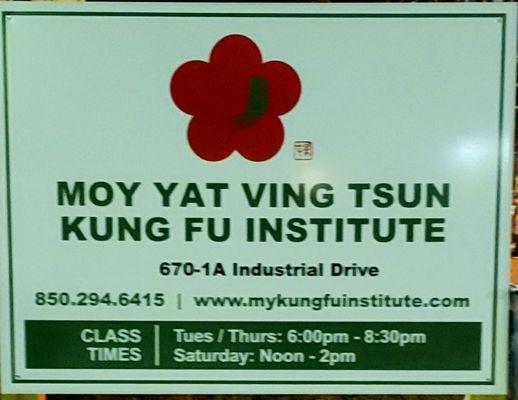 This photo is outside of the kung fu school.  Our Saturday classes are now at 6:00 p.m.