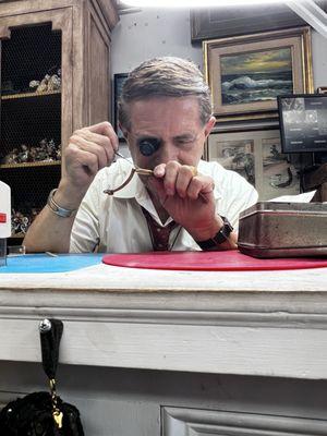 Peter working on a watch