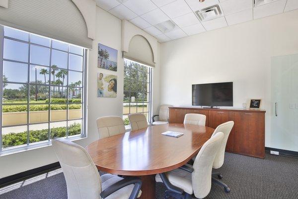 Conference Room of Michael Saunders & Company's Lakewood Ranch Office. Lakewood Ranch Florida Real Estate, Homes, Condos, Lots, and Title.