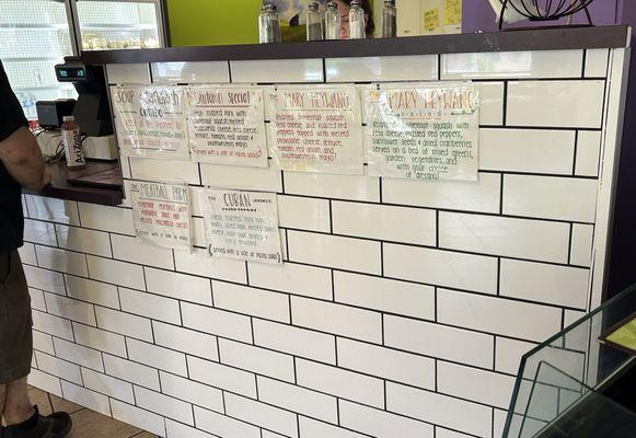 Front counter with Specials posted