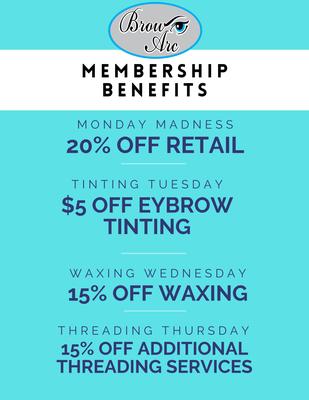Brow Arc members save on more than threading!