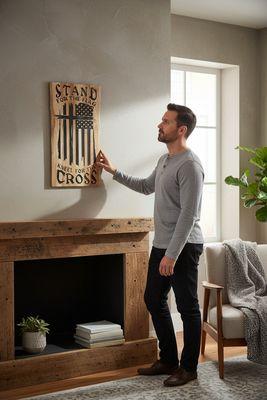 Patriotic or Christian wall decor.