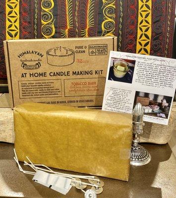 Himalayan Handmade Candles by Himalayan Trading Post Candle Refill Kit in Tobacco Bark fragrance.