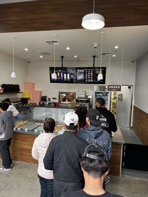 Line with a little bites of menu and case