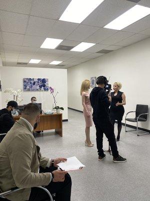 Television Interview being recorded!