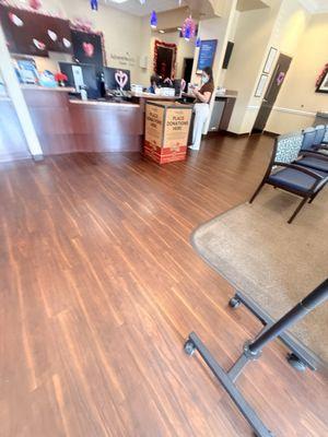 Receptionist helping another guest who arrived after us. We were here first. 2/14/2026.