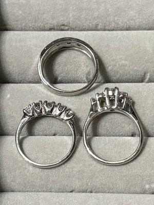 Family rings that were sized and rhodium dipped