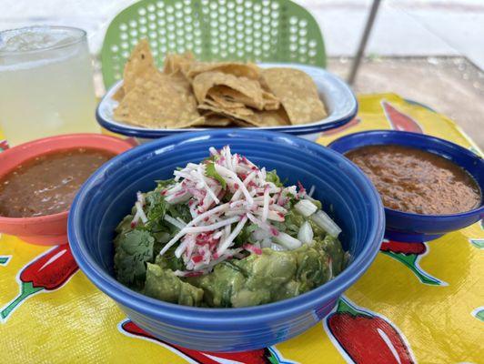 Guacamole, salsa & corn chips