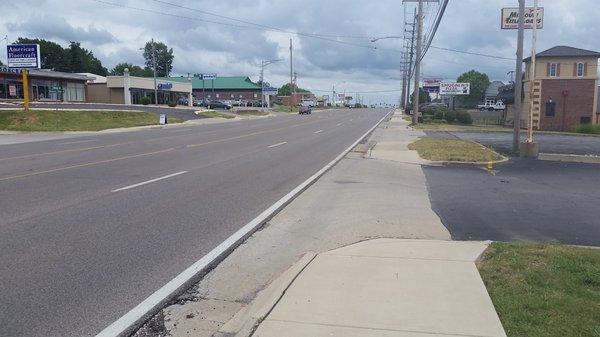 Leaving Loan office going east toward Crestwood.