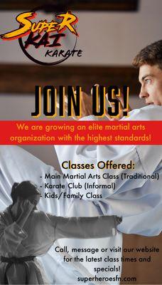 Join our martial arts community!   We're growing!