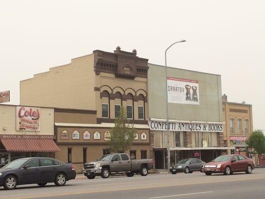 We are located on the W side of Main st.