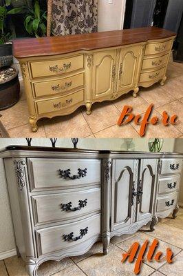 Request was for keeping it with a  French Provincial appeal, but with a custom finish with an aged look.