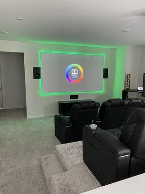 120" Projector and screen with 5.1 surround sound