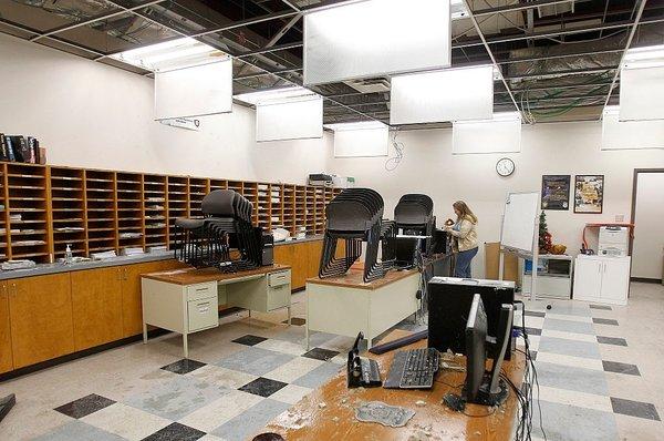 Hail storms have been pounding North Texas, this building was damaged beyond repair, and the insurance company didn't want to pay...