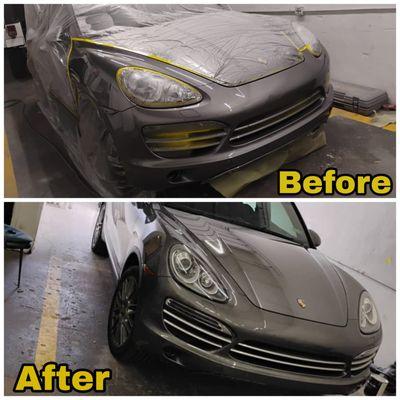 Meticulous prep, factory paint-code match, mirror finish. 
"A fully restored finish, sharp lines, and that original showroom shine."