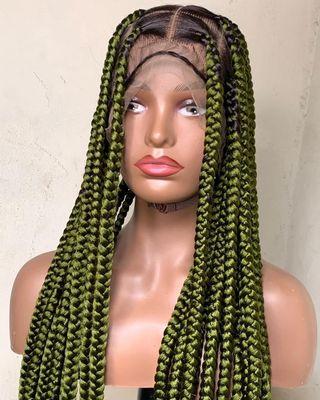 Customized Human Braided lace wigs