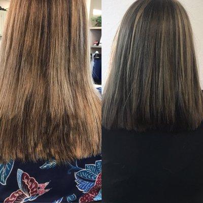 I fix hair disasters. Before and After