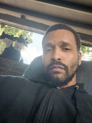 Me in a back patio stuff animal in the background