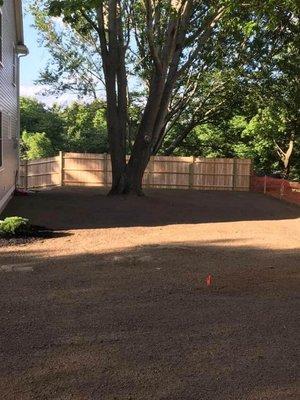 Yard graded an fence installed!!