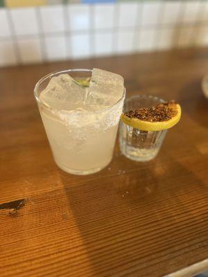 Spicy margarita and mezcal