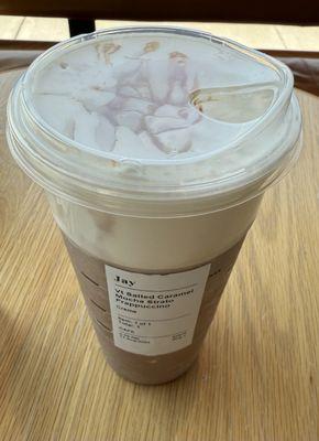 My free birthday drink. Salted caramel mocha Frappuccino. So good.