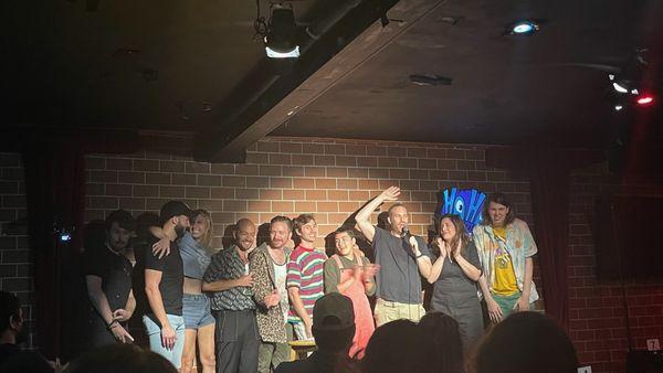 End of showcase curtain call. Friendship.