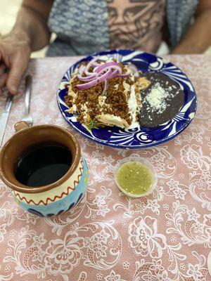 Chicken dish she suggested over regular juevos rancheros