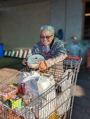 Meat, Produce and Cake -- Oh My! Each food donation is directly given back to the community.
