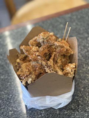 Salt & pepper calamari with extra spicy and s&p (and MSG?) seasonings from the tables