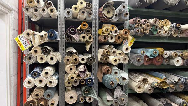 Rolls and rolls of high quality fabrics.