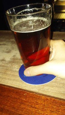 Mick's has a good beer selection too - knocking back a Sam Adams here!