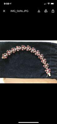 Garnet and gold bracelet
