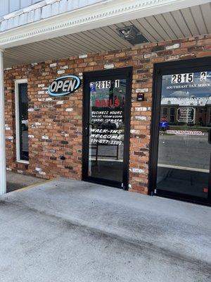 Front door of establishment