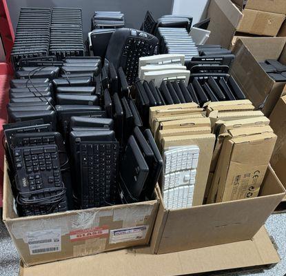 We recycle old keyboards responsibly!  Bring them to We Recycle Computers and keep e-waste out of landfills.