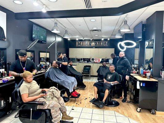 Barbers and customers