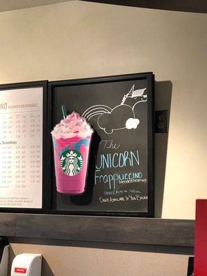 Limited time only, the unicorn frappe