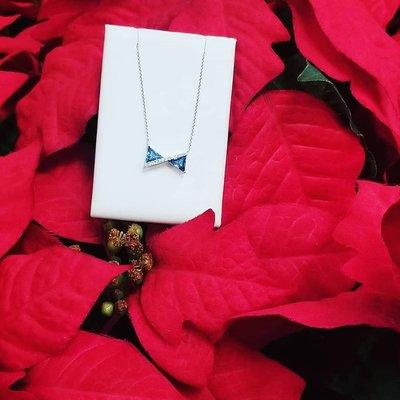 Blue topaz and diamond necklace!